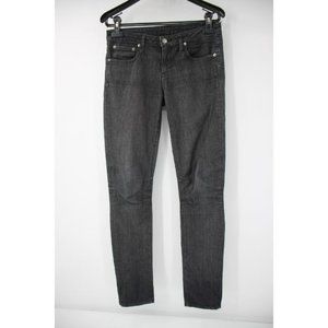 Helmut Lang jeans Women's 25 28x30 Gloss Wash 5 Pocket Skinny‎ Black Stretch